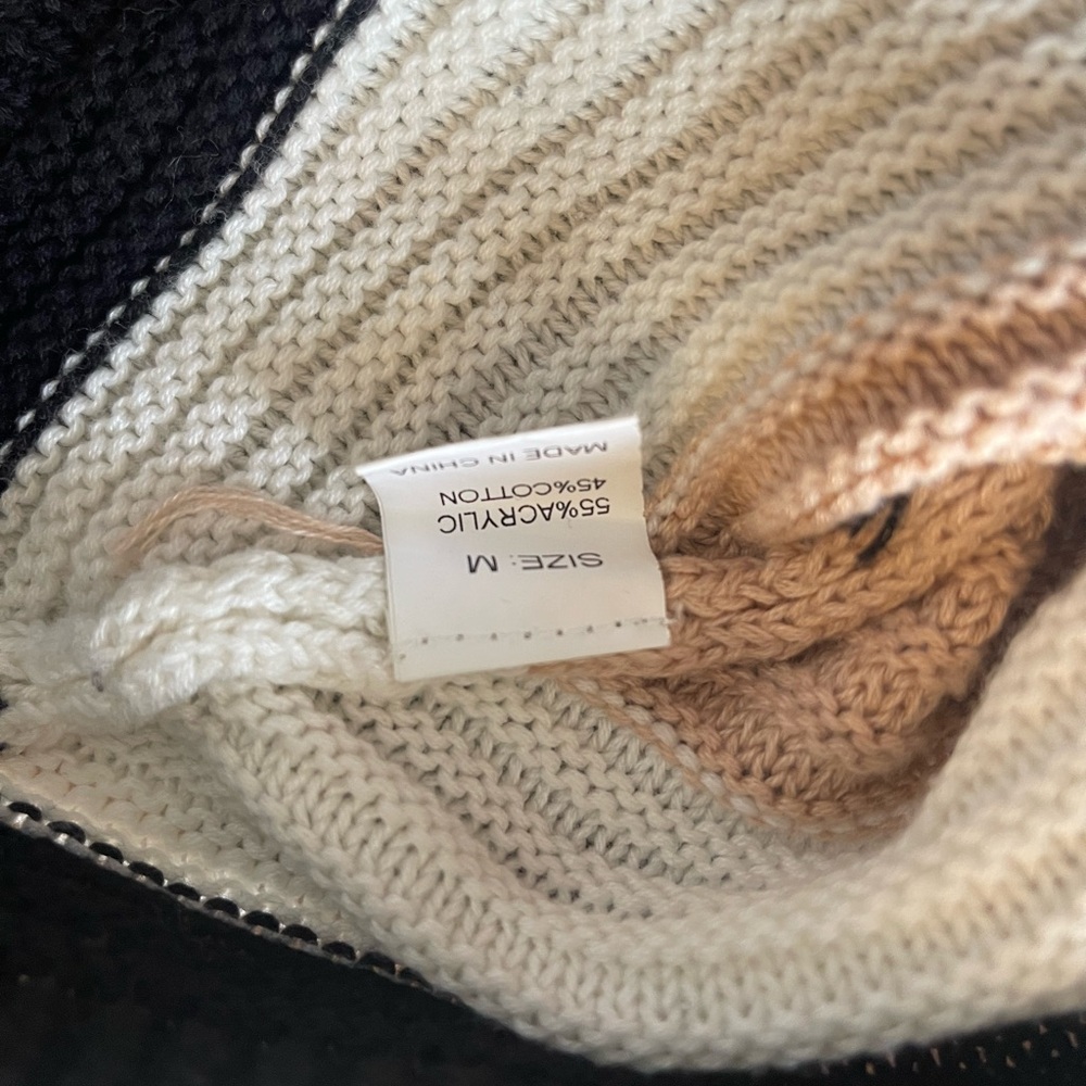 Striped Black and Tan Women's Sweater - Picture 5 of 5